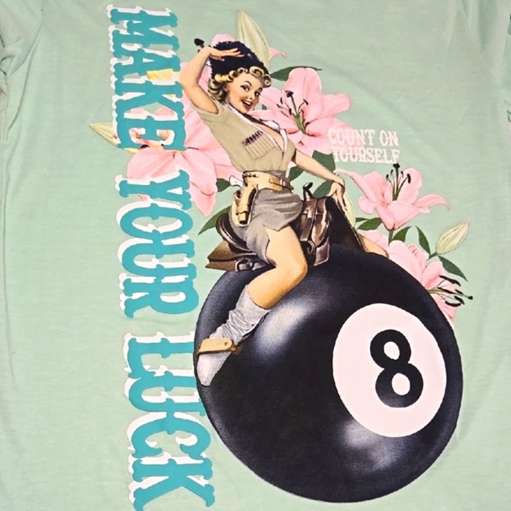Qstar Mint Green Pinup Graphic Tee